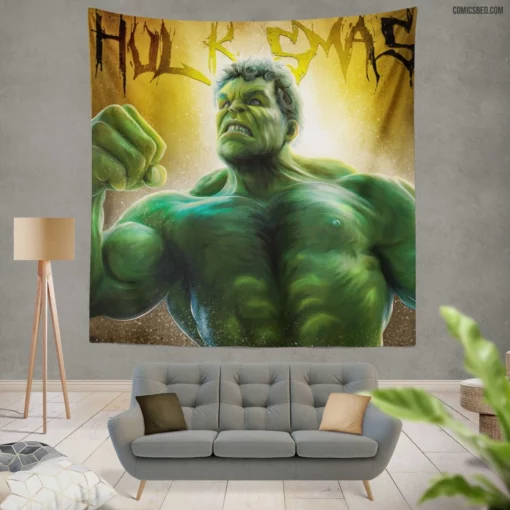 Hulk Marvel Indomitable Hero Comic Wall Tapestry