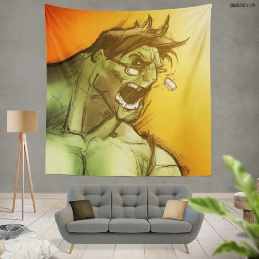 Hulk Mighty Avenger Comic Wall Tapestry