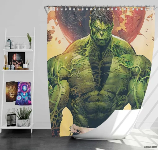 Hulk Rage Unleashed Comic Shower Curtain