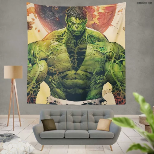 Hulk Rage Unleashed Comic Wall Tapestry