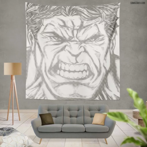 Hulk Rampage Comic Wall Tapestry