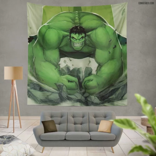 Hulk Smash Marvel Gamma Goliath Comic Wall Tapestry