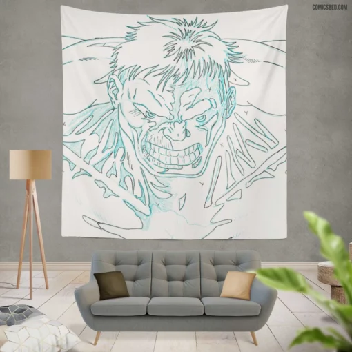 Hulk Smash and Conquer Comic Wall Tapestry