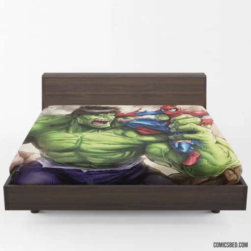 Hulk Spider-Man Crossover Marvel Duo Comic Fitted Sheet