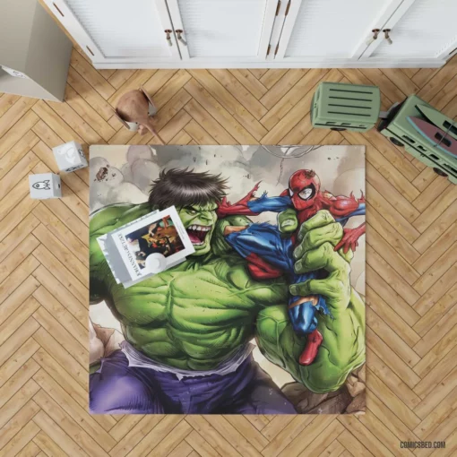 Hulk Spider-Man Crossover Marvel Duo Comic Rug