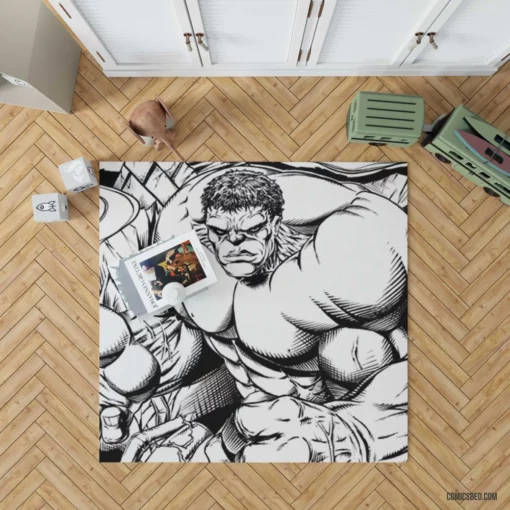 Hulk Unstoppable Force Comic Rug