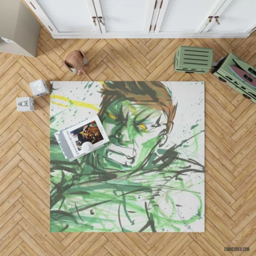 Hulk Unstoppable Juggernaut Comic Rug