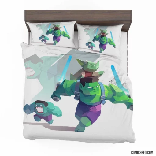 Hulk Yoda Marvel Green Sage Comic Bedding Set 1