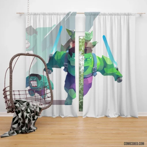 Hulk Yoda Marvel Green Sage Comic Curtain