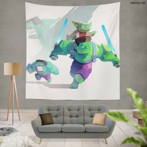 Hulk Yoda Marvel Green Sage Comic Wall Tapestry