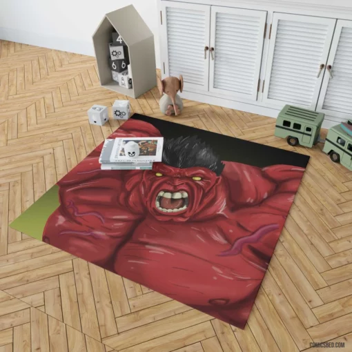 Hulk vs. Red Hulk Clash of Titans Comic Rug 1