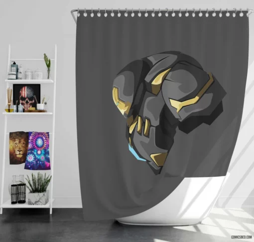 Hulkbuster Iron Man Tech Battle Comic Shower Curtain