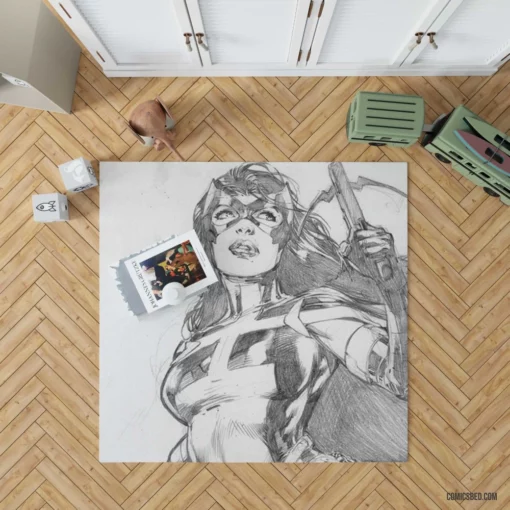 Huntress Vigilante Archer Comic Rug