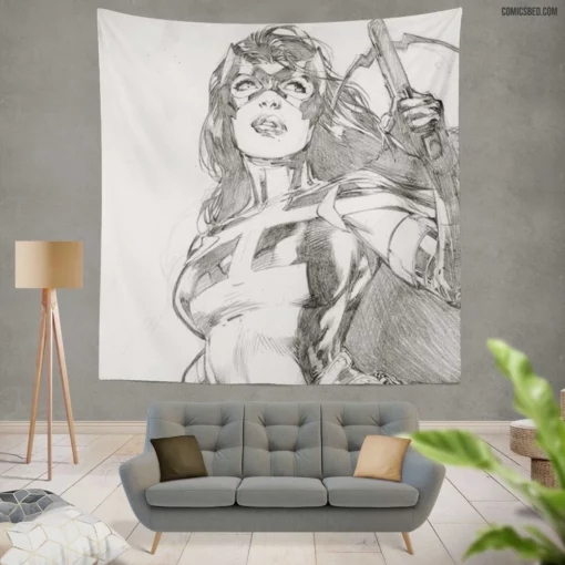 Huntress Vigilante Archer Comic Wall Tapestry