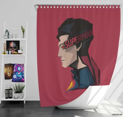 Iconic Hero DC Superman Unveiled Comic Shower Curtain