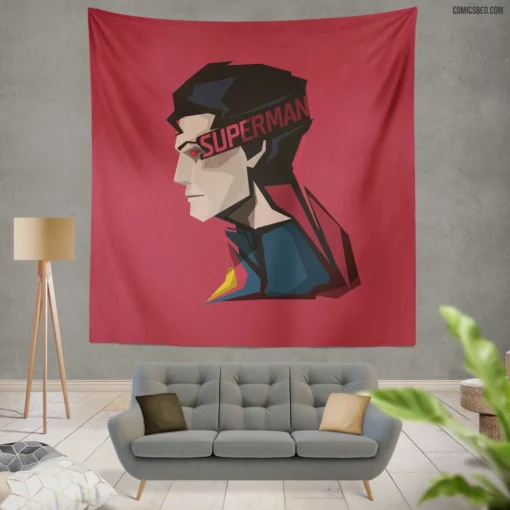 Iconic Hero DC Superman Unveiled Comic Wall Tapestry