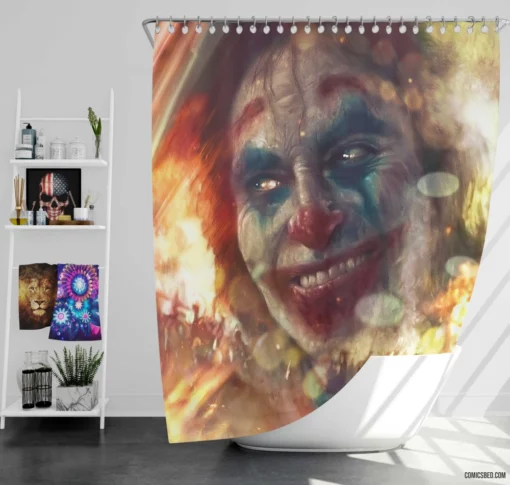 Iconic Joker DC Mirthful Chaos Creator Comic Shower Curtain