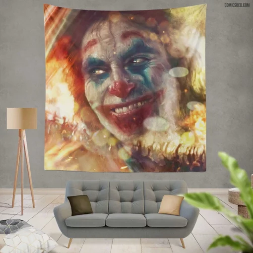 Iconic Joker DC Mirthful Chaos Creator Comic Wall Tapestry