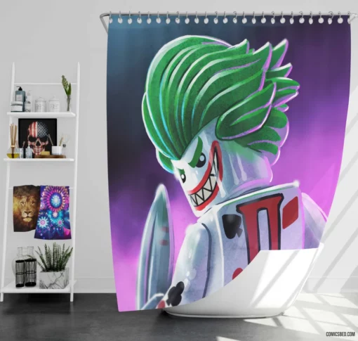 Iconic Joker DC Trickster Electric Presence Comic Shower Curtain