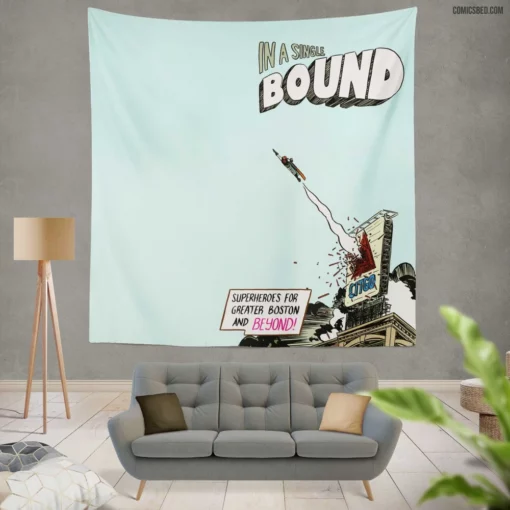 In a Single Bound Heroic Feats Comic Wall Tapestry