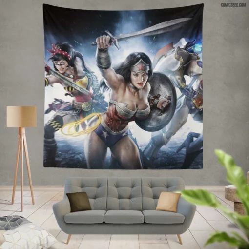 Infinite Crisis Multiverse Shattering Comic Wall Tapestry