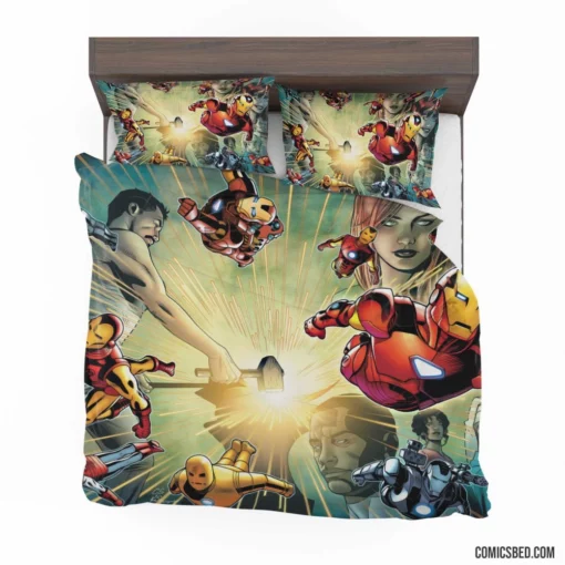 Invincible Iron Man Tony Triumph Comic Bedding Set 1