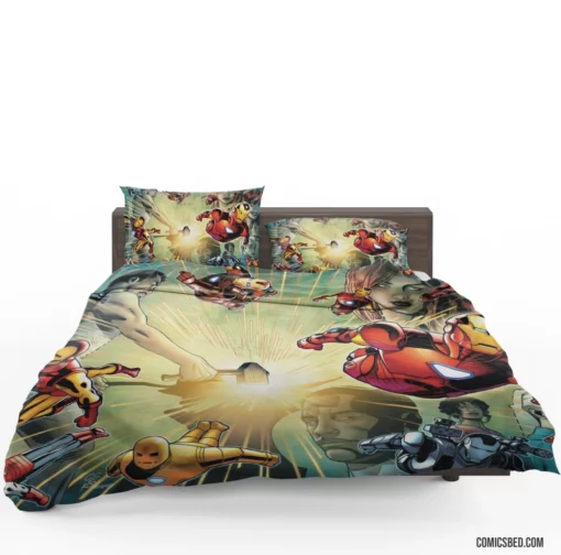 Invincible Iron Man Tony Triumph Comic Bedding Set