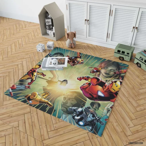 Invincible Iron Man Tony Triumph Comic Rug 1