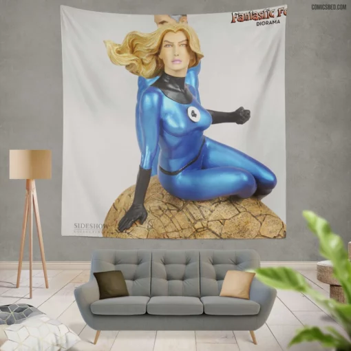 Invisible Woman Marvel Unseen Force Comic Wall Tapestry