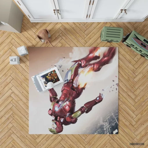 Iron Man Armor-clad Exploits Comic Rug