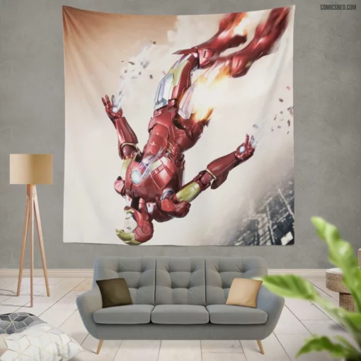 Iron Man Armor-clad Exploits Comic Wall Tapestry