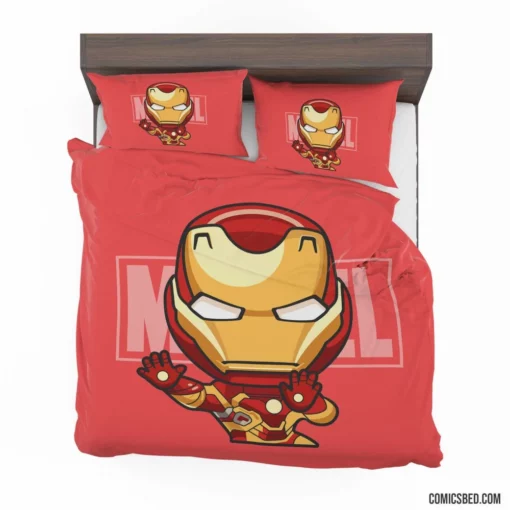 Iron Man Chibi Marvel Playful Hero Comic Bedding Set 1