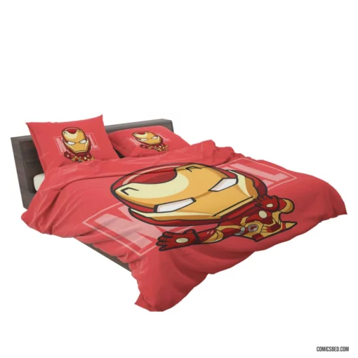 Iron Man Chibi Marvel Playful Hero Comic Bedding Set 2