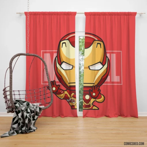 Iron Man Chibi Marvel Playful Hero Comic Curtain