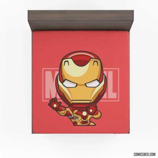 Iron Man Chibi Marvel Playful Hero Comic Fitted Sheet 1