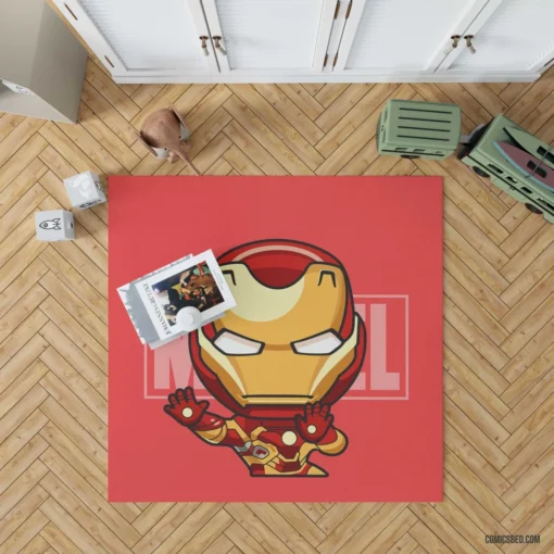 Iron Man Chibi Marvel Playful Hero Comic Rug