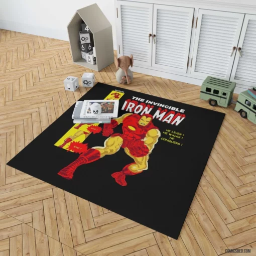 Iron Man Chronicles Marvel Armored Hero Comic Rug 1