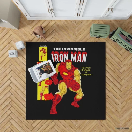 Iron Man Chronicles Marvel Armored Hero Comic Rug