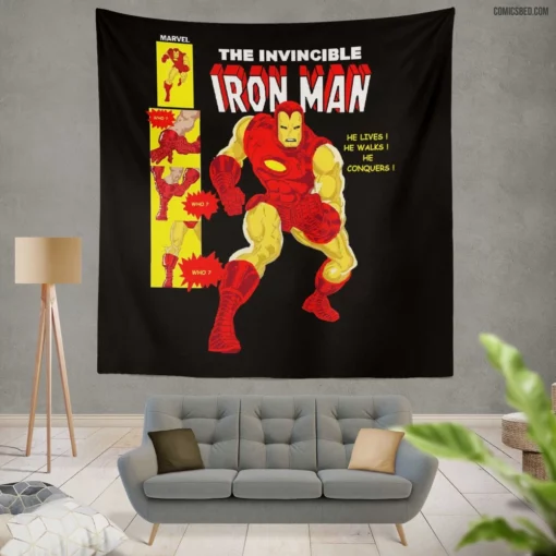 Iron Man Chronicles Marvel Armored Hero Comic Wall Tapestry