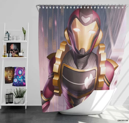 Iron Man Epic Quest Comic Shower Curtain