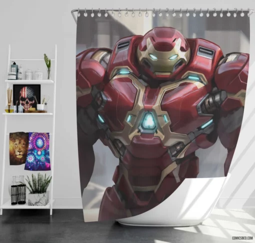 Iron Man Hulkbuster Marvel Hero Comic Shower Curtain