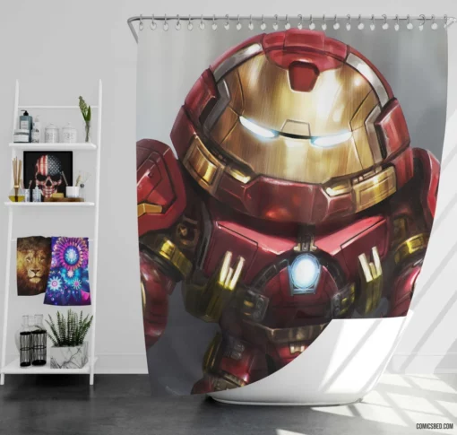 Iron Man Hulkbuster Unleashed Marvel Avenger Comic Shower Curtain