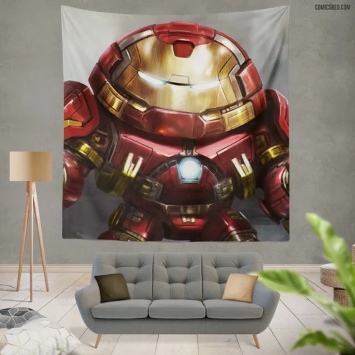 Iron Man Hulkbuster Unleashed Marvel Avenger Comic Wall Tapestry