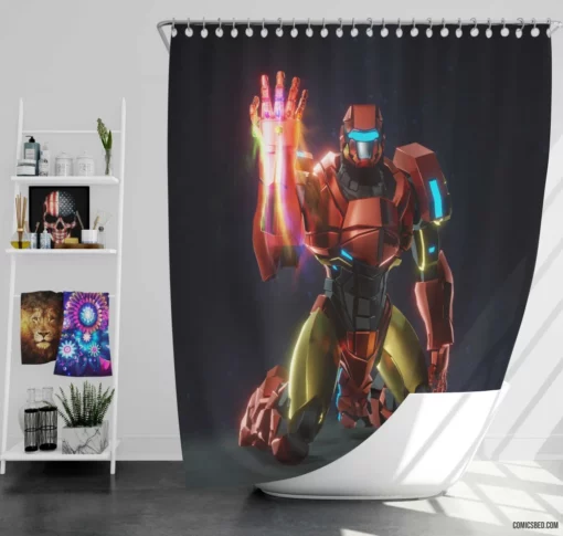 Iron Man Infinity Gauntlet Marvel Power Comic Shower Curtain