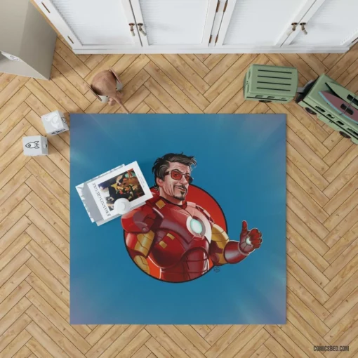 Iron Man Inventive Quests Comic Rug