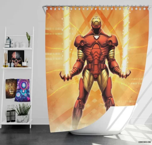 Iron Man Journey Comic Shower Curtain