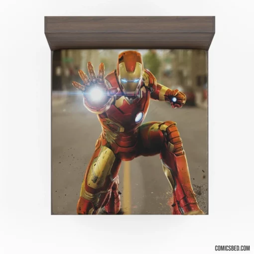 Iron Man Marvel Armored Hero Comic Fitted Sheet 1