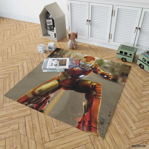 Iron Man Marvel Armored Hero Comic Rug 1