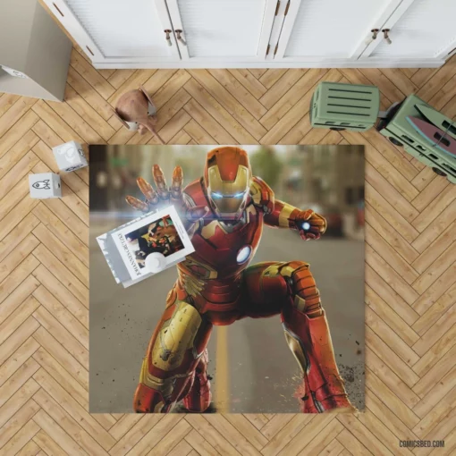 Iron Man Marvel Armored Hero Comic Rug