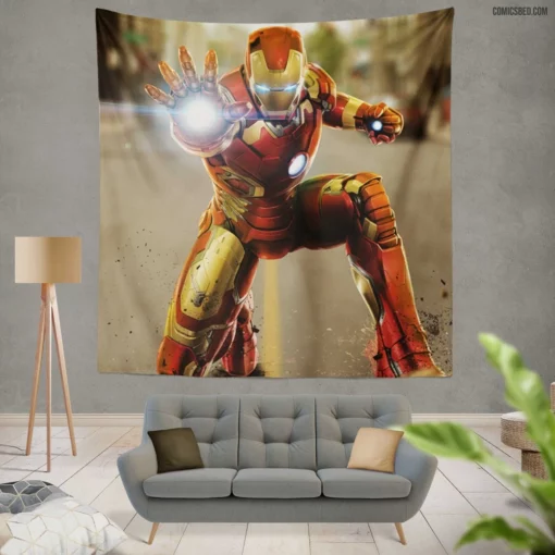 Iron Man Marvel Armored Hero Comic Wall Tapestry